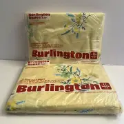 Vintage Burlington Mills / House Percale Yellow Floral King Flat & Fitted Sheets