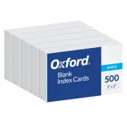 Oxford White Index Cards 3x5 Blank for Flashcards Notes 500 Pack