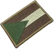 [BR44] BP0208V03 Bahamas Flag Embroidered Patch Gold Border Uniform Kart Kimono, Hook Fasteners Attach to Tactical Hats and Gears