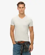 Essential Logo Embroidered Vee Tee | Glacier Grey Marle