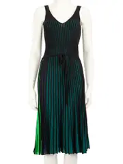 Striped Ribbed Knit Stretch Dress