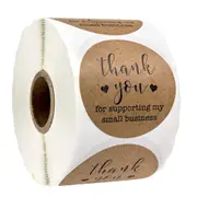 500Pcs/Roll Thank You Stickers Handmade Sticker Circle Stationery Thank You for Your Supporting Gift Packaging Decor Seal Labels