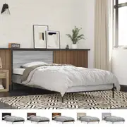 Bed Frame Mattress Base Bedstead Bedroom Engineered Wood and Metal vidaXL