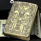 Zippo Classic Lily Arabesque Antique Gold Etching Oil Lighter Regular Case Japan