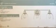 NEW 3 Light Vanity Fixture Brushed Nickel/Clear Glass by Cordelia #1003246661