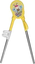 Toddler Chopsticks Training, 7.1 X 1.6in Drop Resistant 304 Stainless Steel Training Chopsticks for Kids Heat Insulation for Children Use(Yellow)