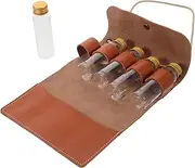 TOBBOMEY 5-Pack Portable Spice Bottles Camping Seasoning Bottle Storage Bag Travel Size Condiments Easy to Hang Picnic Organizer Outdoor BBQ Essential Kit