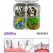 200Pcs Dental Anterior Matrices System Interdental Curved Wedge Kit Fit Garrison