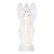 Raz Lighted Angel with Silver Swirling Glitter Water Lantern Snow Globe - 13 ...