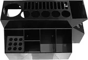 BATHVEVE 1Pc Hair Scissor Comb Holder Hairdressing Tool Box Organizer for Scissors and Combs Black Desktop Storage Stand for Professional Hair Stylists