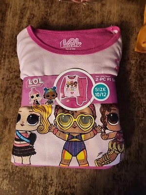 LOL Surprise PINK Girls Stretch Flannel PJs Pajama 2pc Set 10 / 12 *NEW*