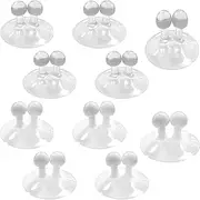 Walquicks 10 Pcs Waterproof Suction Cup Toothbrush Holder for Mirror, Multi-Function Sucker Hook for Wall Hanging in Bathroom, Kitchen, Living Room and Office
