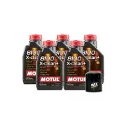 5L Motul 8100 X-CLEAN + 5W30 Wix Filter Motor Oil Change Kit API SN/CF
