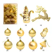 30PCS Christmas Ball Ornaments Set Hanging Christmas Ball Baubles for Xmas Tree Holiday Party Decorations -Gold