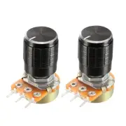 2Pcs 10K Ohm Variable Resistors Carbon Film Taper Potentiometer with Knobs
