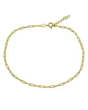 Aqua Paper Clip Chain Ankle Bracelet - Exclusive