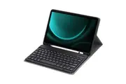 For Samsung Galaxy Tab S9 FE /S10 FE With Pencil Holder Detachable Wireless Bluetooth Keyboard and Flip Stand Leather Case Cover - Black