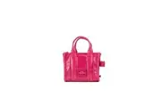 Marc Jacobs The Shiny Crinkle Micro Tote Magenta Leather Crossbody Bag Handbag