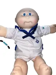 Vintage Cabbage Patch, Sailor Baby Doll 80s Bald Baby