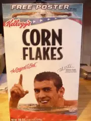 MICHAEL PHELPS 2008 OLYMPICS – KELLOGG'S CORN FLAKES BOX - Never opened