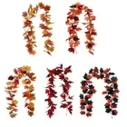 2Pcs Artificial Leaf Vine Hanging Plant Decoration for Thanksgiving Halloween