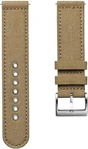[ZULUDIVER] Croyde Canvas Watch Strap - 100% Cotton, Quick-Release, Stainless Steel Buckle, Vintage Military Style - Fits 18mm, 20mm, 22mm Watches - Army Green, Grey, Sand, Black