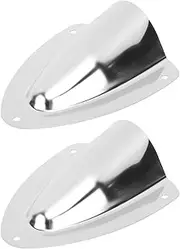 2Pcs Clam Shell Vent Cable Cover, Boat Transducer Wiring Cover, Stainless Steel Polished, Streamlined Design, for Boats, RVs and Outdoor Application, 4.72in