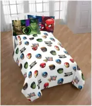 Marvel Twin Sheet Set 3PC-1 Fitted Sheet,1 Flat Sheet and 1 Pillow Case