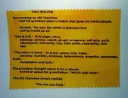TWO WOLVES CHEROKEE INDIAN GRANDFATHER TO HIS GRANDSON...GOOD & EVIL....