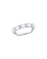 Rina Limor Silver 0.99 ct. tw. Gemstone Half-Eternity Ring
