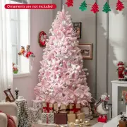 CostwayPink Flocked Christmas Tree with 1200/808 PVC Branch Tips