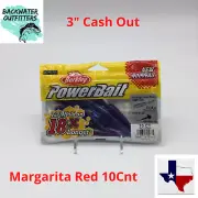 Berkley Powerbait 3" ProDesign Skeet Reese Cash Out 10cnt Margarita Red for Bass