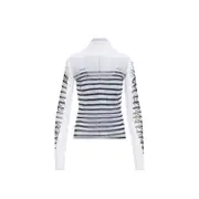 [Jean Paul Gaultier] Jean Paul Gaultier-White Spandex Mesh Printed Feathers Mariniere Top-Donna M STAND
