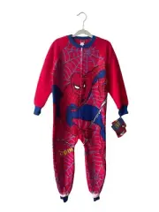 vintage spiderman one-piece zip-up pajamas youth size 8 NOS NWT 96 dr. denton