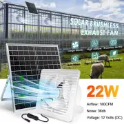 Solar Powered Panel Exhaust Fan 22W Greenhouse Roof Attic Shed Air Ventillation