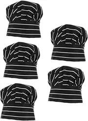 [SHERCHPRY] 5pcs Chef Hat Women Stylish Chef Cap Cotton Cook Hat Pleated Design Adult Chef Hat for Hotel Kitchens