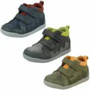 Boys Clarks Rex Park Hook & Loop Casual Ankle Boots