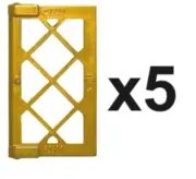 LEGO 5 New Pearl Gold Panes Window 1 x 2 x 3 Lattice Thick Corner Tabs PG1