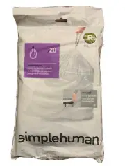 simplehuman Custom Fit Trash Garbage Bags Can Liners Refill Size/Code R, 20 Ct