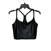 Abercrombie & Fitch Top Womens Small Black Shiny Faux Leather Cropped Tank New S