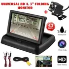 4.3" Foldable Car LCD Monitor Rear View Kit Reversing Parking Camera Wireless HD