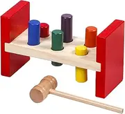 KONTONTY 1 Set Hammer Color Recognition Percussion Plaything for Early Educational Fun Wooden Pounding with Hammer for Hand Eye Coordination and Active Thinking