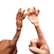 Set of Ten Rubber Finger Hands for Two Finger Hands Mini Puppets