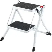 VEVOR Step Ladder 2-Step 150kg Capacity, Ergonomic Folding Steel Step Stool with