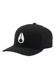 Nixon Men's Deep Down Snapback black white HAT CAP flexfit tech 110 adjustable
