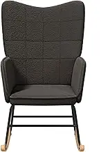Relaxing Chair Dark Grey Curly Wool-Like Fabric,Arm Chairs, Recliners & Sleeper Chairs-42001786