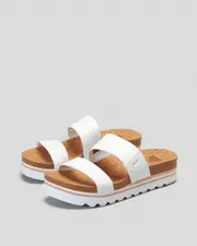 [Reef] Reef Women's Cushion Vista Hi Slides Sandals in Cloud White Size 6 6 Cloud White