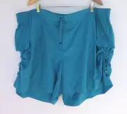 New Autograph Boardshorts 24 Womens Elastic Waist Blue Swim Shorts Beach Cargo
