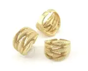 Adjustable Claw Ring Gold Plated brass (18mm 8US inner size) 2806