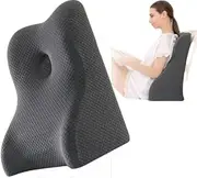 Memory Foam Lumbar Support Pillow for Couple Support, Multi-Function Orthopedic Cushion for Office Chair, Bed, Ergonomic Comfort for Sitting, Sleeping and Intimacy (Black,1pcs)